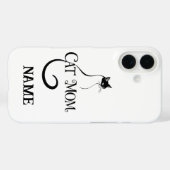 Kattenmoeder, Elegante Minimalistische Zwarte Kat Case-Mate iPhone Case (Achterkant (horizontaal))