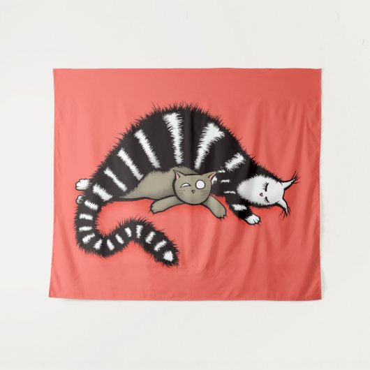 Kattenmoeder en kattenmoeder wandkleed (Voorkant (horizontaal))