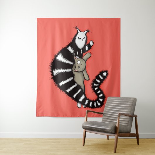 Kattenmoeder en kattenmoeder wandkleed (In situ)