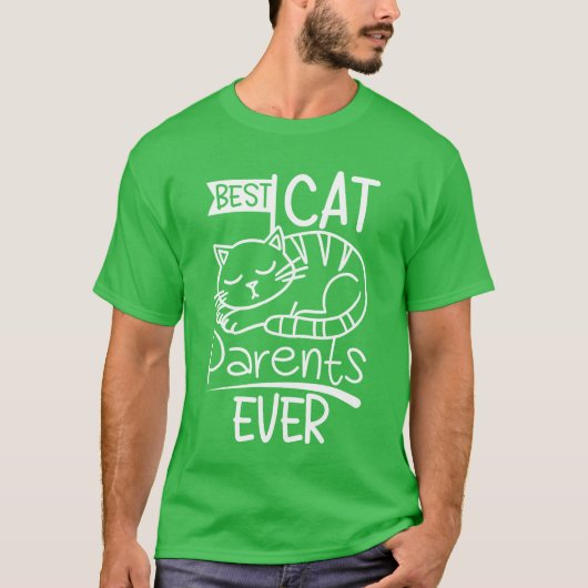 Kattenmoeder en kattenvader beste kattenouders ooi t-shirt (Voorkant)