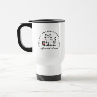 Kattenmoeder en koffieliefhebster meisje reisbeker