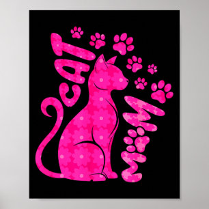 Kattenmoeder gelukkige moederdag voor kattenliefhe poster