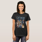 Kattenmoeder Grappige Gen Z Dank Meme Bootleg T-shirt (Voorkant volledig)