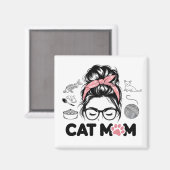 "Kattenmoeder" Grappige Lieve Kattenliefhebber Vro Magneet (Voorkant / Achterkant)