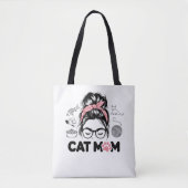"Kattenmoeder" Grappige Lieve Kattenliefhebber Vro Tote Bag (Voorkant)