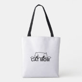 Kattenmoeder Grappige Moderne Typografie Minimalis Tote Bag (Achterkant)