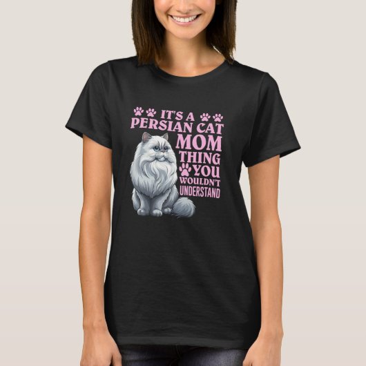 Kattenmoeder HET IS EEN PERSICAT MOEDER DING Grapp T-shirt (Voorkant)