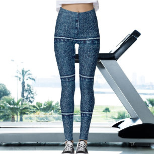 Kattenmoeder Huisdierliefhebber Nep Denim Blauwe P Leggings