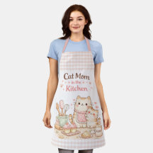 Kattenmoeder in de Keuken Kawaii Pastel Gingham Ro