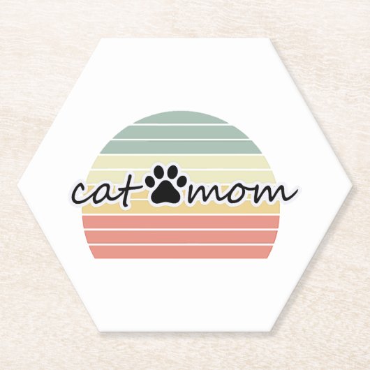 kattenmoeder kartonnen onderzetters (Voorkant)