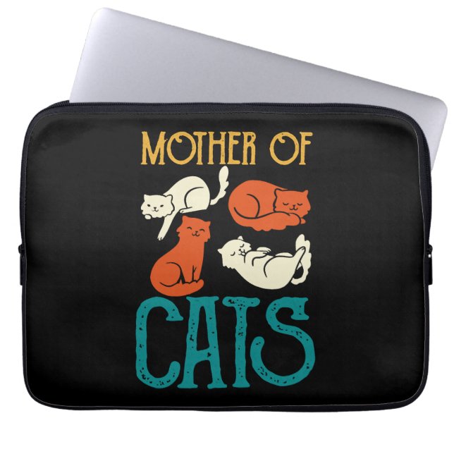Kattenmoeder - Kat Laptop Sleeve (Voorkant)