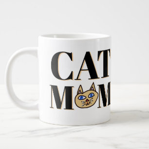 Kattenmoeder Kattengezicht Personaliseer Naam Grote Koffiekop
