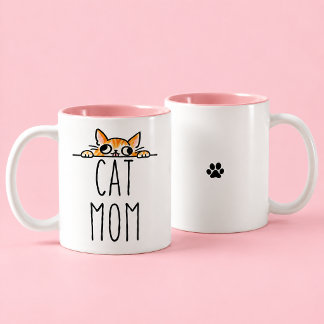 Kattenmoeder Kattenliefhebber Schattig Tweekleurige Koffiemok