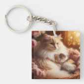 Kattenmoeder Kitten Sleutelhanger – Cute Moederdag (voorkant)