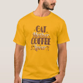 Kattenmoeder koffieliefhebber t-shirt (Voorkant)