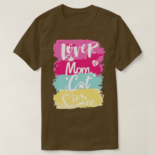 Kattenmoeder koffieminnaar16 t-shirt (Design voorkant)