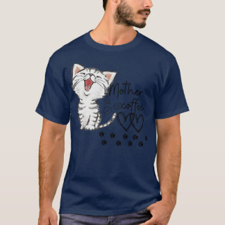 Kattenmoeder koffieminnaar sticker 3 t-shirt