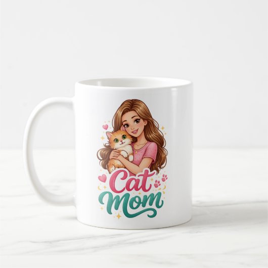 Kattenmoeder koffiemok – Cute kattenliefhebber cad (Links)