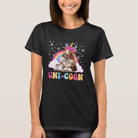 Kattenmoeder Maine Coon UNI-COON Grappige Main Coo T-shirt (Voorkant)