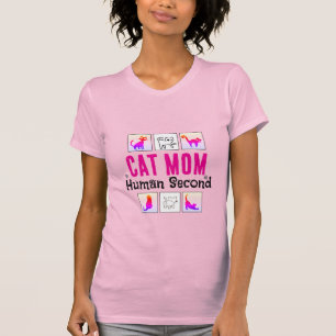 Kattenmoeder Mens Tweede Grappige Kattenliefhebber T-shirt