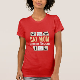 Kattenmoeder Mens Tweede Grappige Kattenliefhebber T-shirt