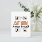 Kattenmoeder Mens Tweede Grappige Kattenmoeder Ide Briefkaart (Staand voorkant)