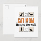Kattenmoeder Mens Tweede Grappige Kattenmoeder Ide Briefkaart (Voorkant / Achterkant)