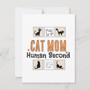 Kattenmoeder Mens Tweede Grappige Kattenmoeder Ide Notitiekaartje