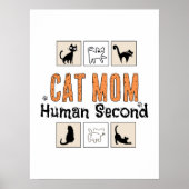 Kattenmoeder Mens Tweede Grappige Kattenmoeder Ide Poster (Voorkant)