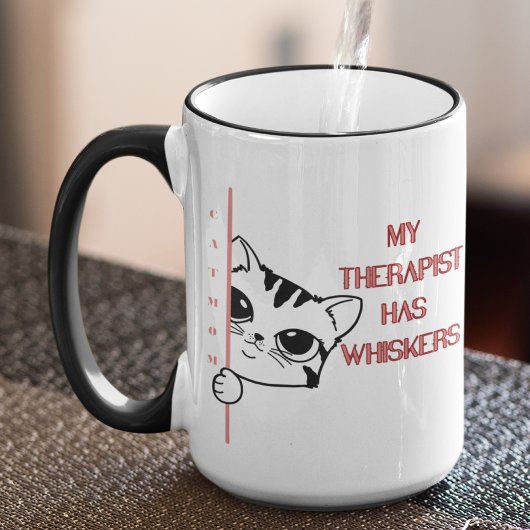 Kattenmoeder Mijn therapeut heeft snorharen Mok