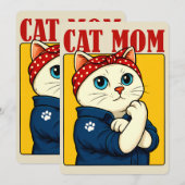 Kattenmoeder Moederdag Kaart (Voorkant / Achterkant)