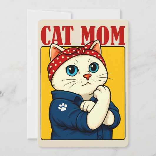 Kattenmoeder Moederdag Kaart (Voorkant)