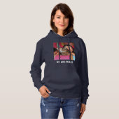 Kattenmoeder Navy Blauwe Witte Familie Aangepaste Hoodie (Voorkant volledig)