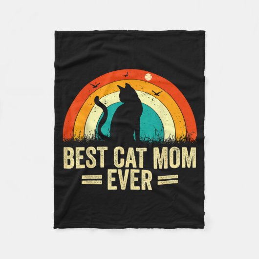 Kattenmoeder ooit retro vintage moederdag fleece deken (Voorkant)