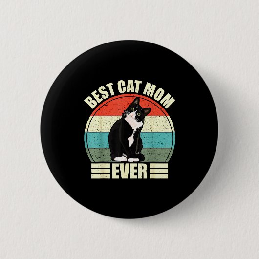 Kattenmoeder ooit shirt grappige moederdag ca  ronde button 5,7 cm (Voorkant)