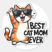 Kattenmoeder ooit sticker (Voorkant)