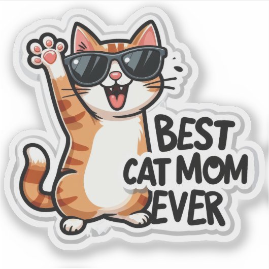 Kattenmoeder ooit sticker (Voorkant)