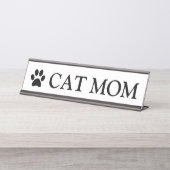 Kattenmoeder Poot Bureau Naambordje (Voorkant)