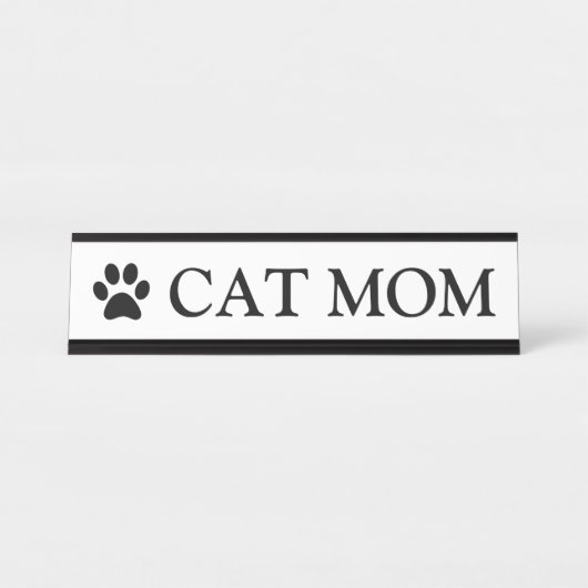 Kattenmoeder Poot Bureau Naambordje (Voorkant)