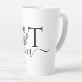 Kattenmoeder pootafdruk latte mok (Rechterhoek)