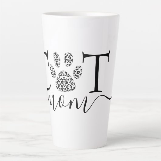Kattenmoeder pootafdruk latte mok (Voorkant)