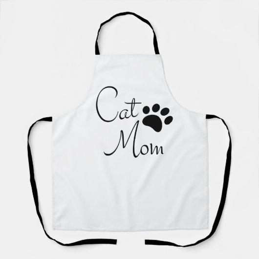 Kattenmoeder Pootafdruk Motto Schort (Voorkant)