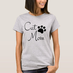 Kattenmoeder Pootafdruk Motto T-shirt