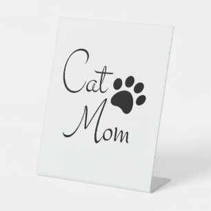 Kattenmoeder Pootafdruk Spreuk Reclamebord Met Voetstuk