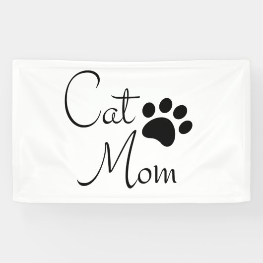 Kattenmoeder Pootafdruk Zeggende Banner (Horizontaal)