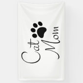 Kattenmoeder Pootafdruk Zeggende Banner (Verticaal)