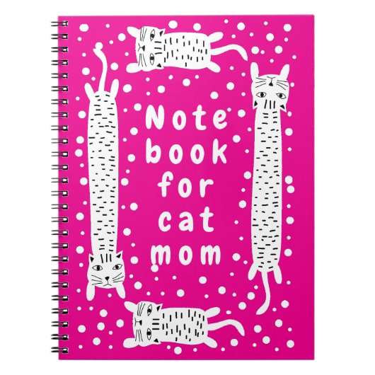 Kattenmoeder Roze Notitieboek (Voorkant)