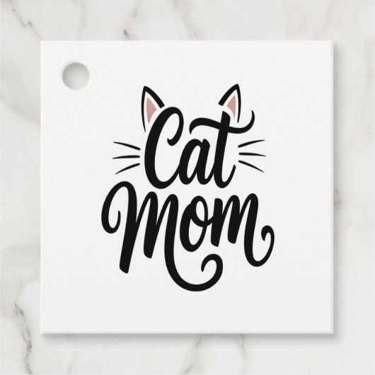 Kattenmoeder Snorharen en Oren Bedankjes Labels (Voorkant)