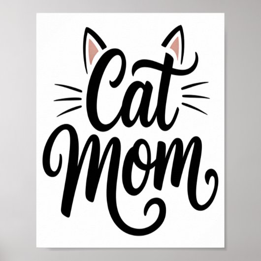 Kattenmoeder Snorharen en Oren Poster (Voorkant)