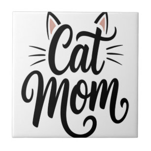 Kattenmoeder Snorharen en Oren Tegeltje